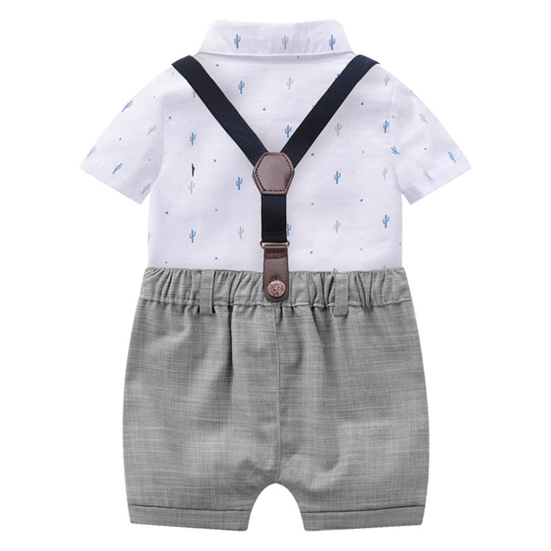 short sleeve little gentleman romper