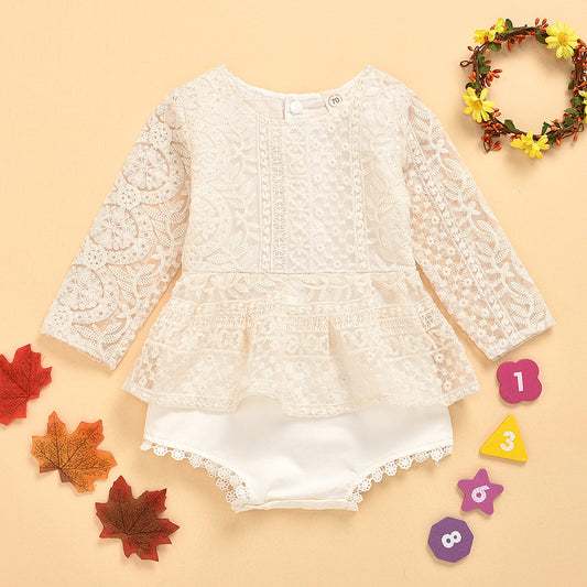 Little girl laced  romper