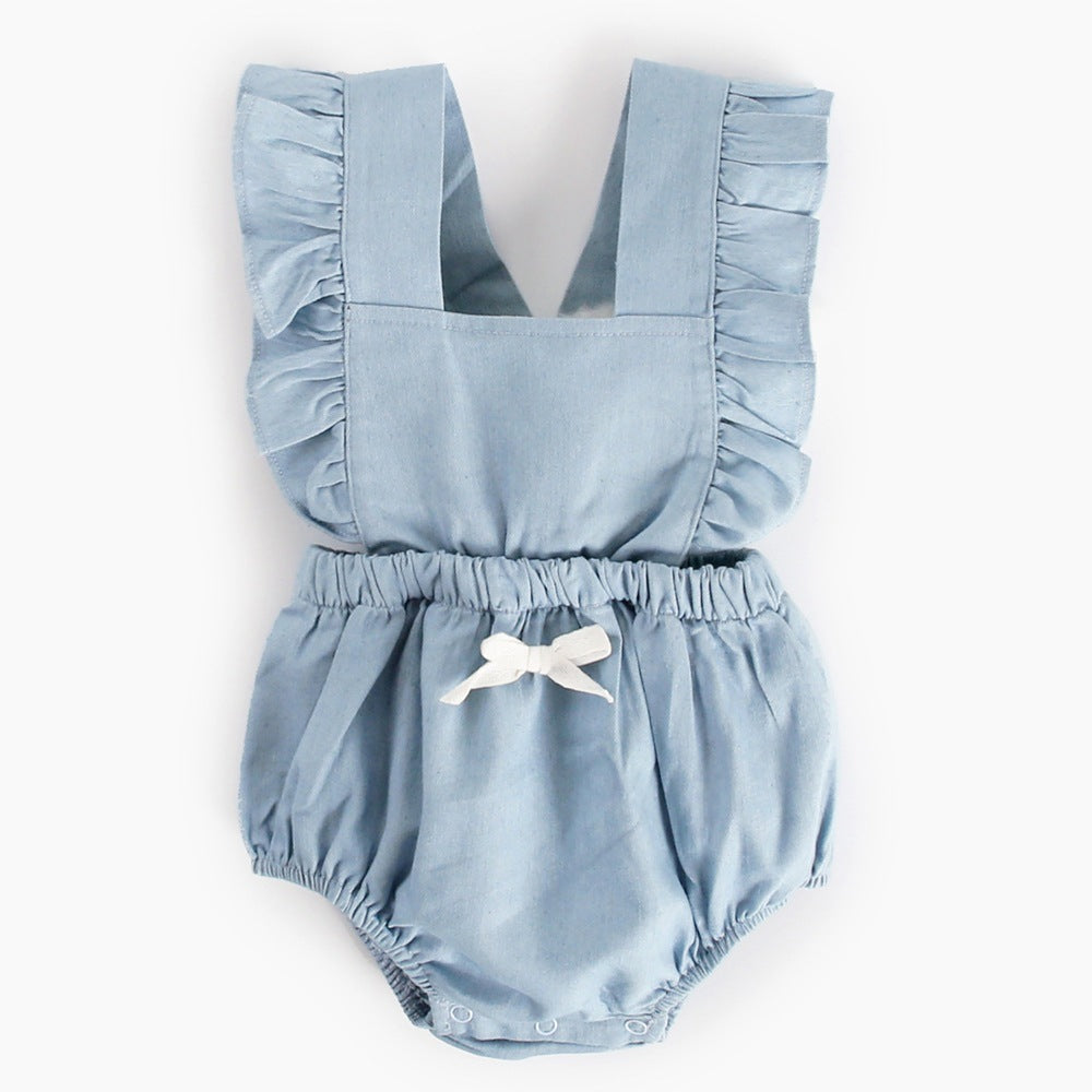 Little girl denim sleeveless vest