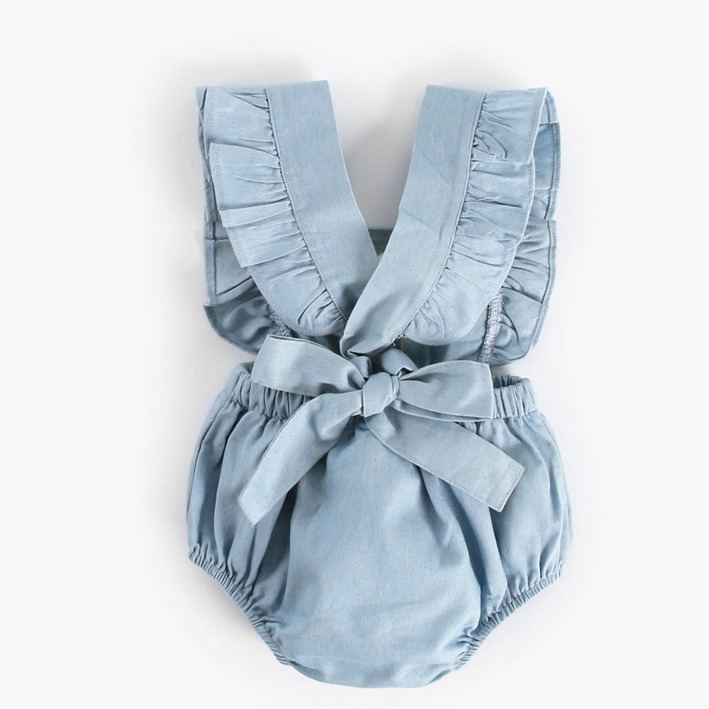 Little girl denim sleeveless vest