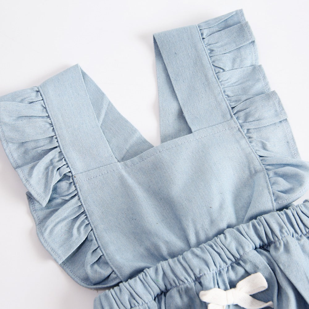 Little girl denim sleeveless vest