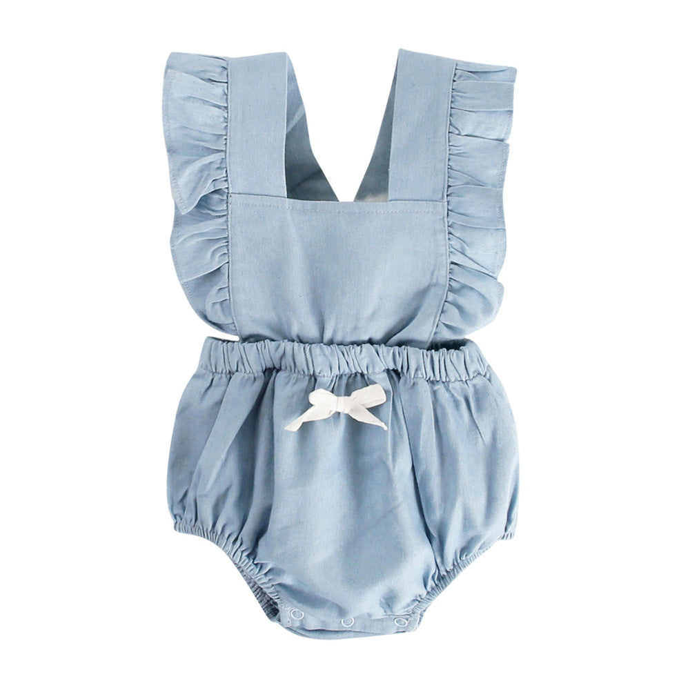 Little girl denim sleeveless vest