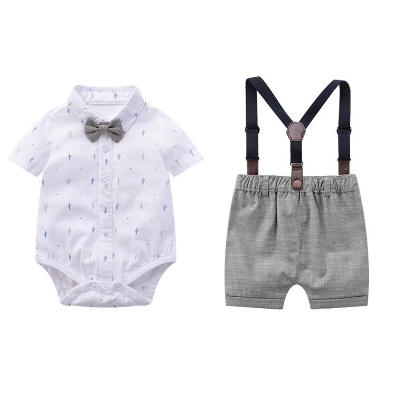 short sleeve little gentleman romper