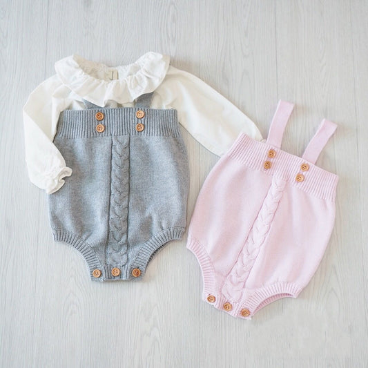 Knitted baby onesies romper