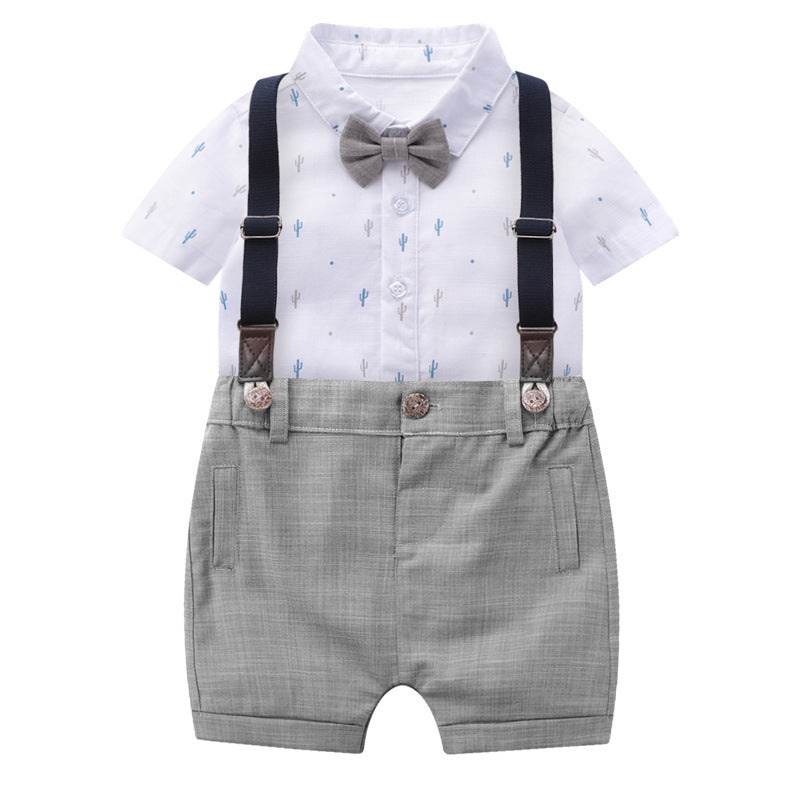 short sleeve little gentleman romper