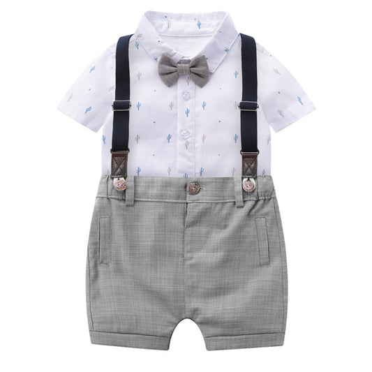 short sleeve little gentleman romper