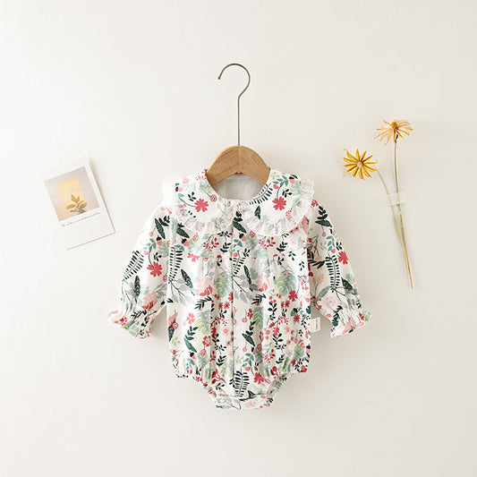 Newborn girl flower long sleeved vest