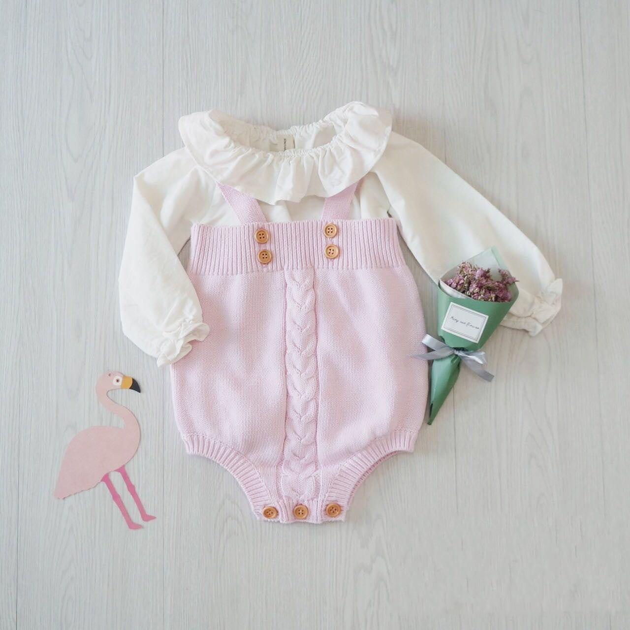 Knitted baby onesies romper