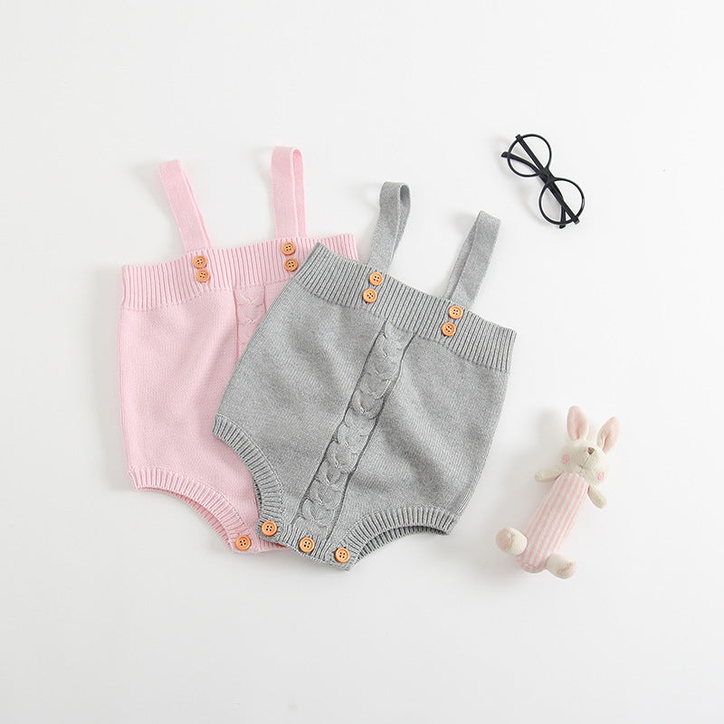 Knitted baby onesies romper