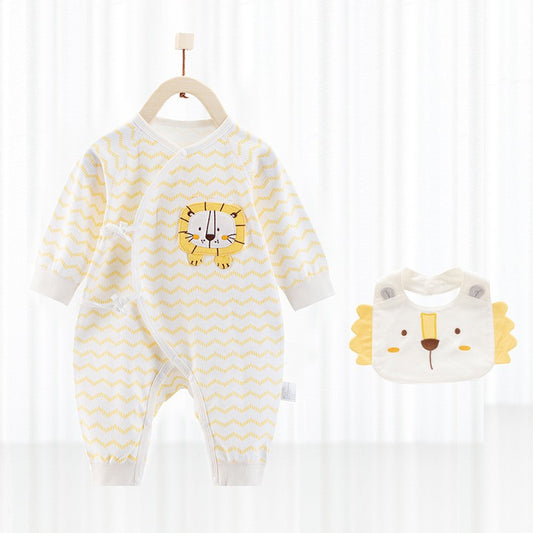 animal print rompers with mouth towel